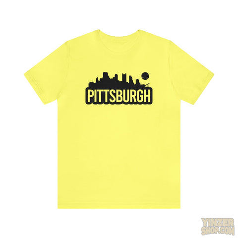 Pittsburgh Bold Skyline T-Shirt  - Unisex bella+canvas 3001 T-Shirt Printify Yellow XL 