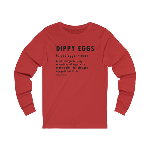 Pittsburghese Definition Series - Dippy Eggs - Long Sleeve Tee Long-sleeve Printify XS Red 