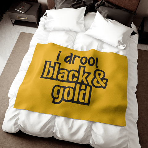 I Drool Black and Gold - TT Style - Sweatshirt Blanket