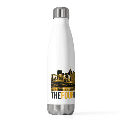 Yinzer 412 Area Code with Pittsburgh City Scape - 20oz Insulated Water Bottle