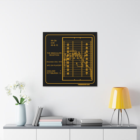 Famous Pittsburgh Sports Plays - The Immaculate Reception - Canvas Gallery Wrap Wall Art Canvas Printify