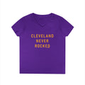 Cleveland Never Rocked - Ladies' V-Neck T-Shirt V-neck Printify S Purple