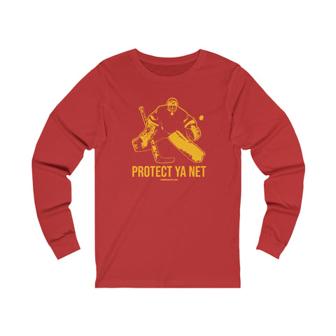 Protect Ya Net - Hockey - Long Sleeve Tee Long-sleeve Printify XS Red 