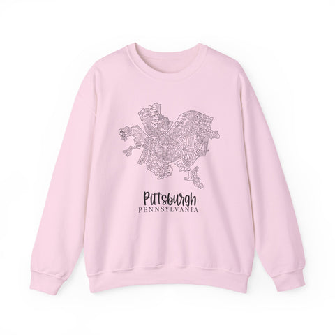 Pittsburgh Topo Word Map Graphic Gildan Heavy Blend™ Crewneck Sweatshirt