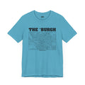 The 'Burgh Retro Map   - Short Sleeve Tee T-Shirt Printify Heather Aqua S 