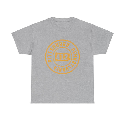 412 Pittsburgh Stamp - Unisex Heavy Cotton Tee