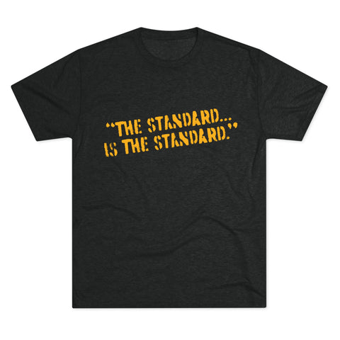 The Standard is the Standard Steeler Distressed Image T-Shirt Shirt - Tri-Blend Crew Tee T-Shirt Printify S Tri-Blend Vintage Black 