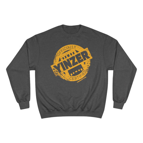 Certified Yinzer - Champion Crewneck Sweatshirt Sweatshirt Printify Charcoal Heather S 