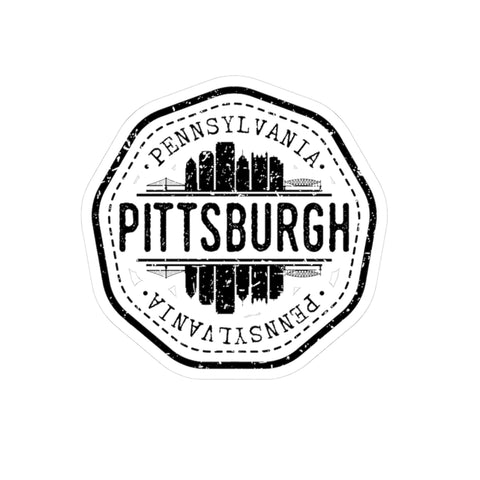 Pittsburgh Vintage Stamp -  Kiss-Cut Stickers
