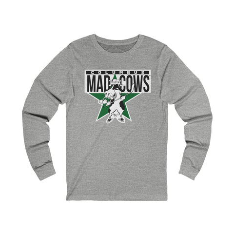 Columbus Mad Cows Long Sleeve Shirt Long-sleeve Vintage Ice Hockey Athletic Heather S