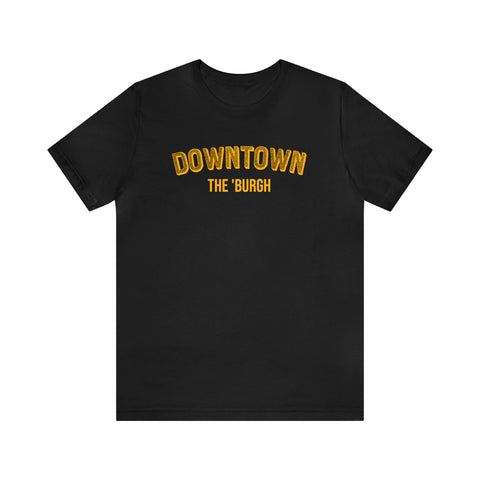 Downtown  - The Burgh Neighborhood Series - Unisex Jersey Short Sleeve Tee T-Shirt Printify Black S 