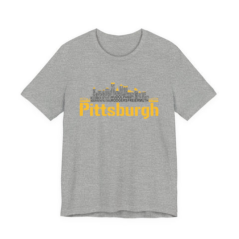 Pittsburgh Football Team Names - Unisex Jersey Short Sleeve Tee