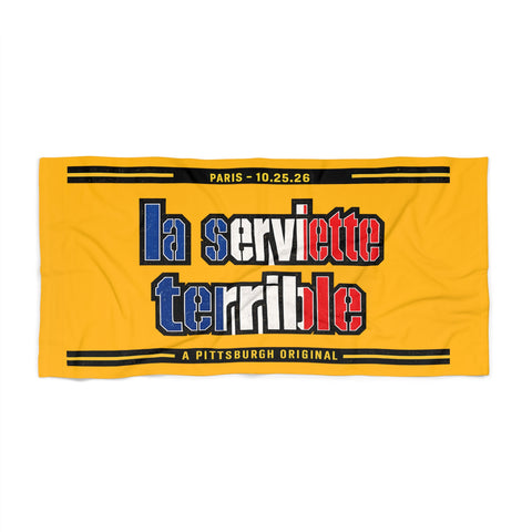 Pittsburgh Steelers French Flag Towel – "La Serviette Terrible" - Beach Towel