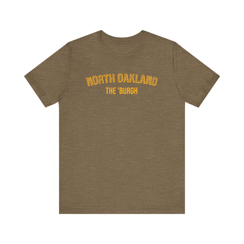 North Oakland - The Burgh Neighborhood Series - Unisex Jersey Short Sleeve Tee T-Shirt Printify Heather Olive S 