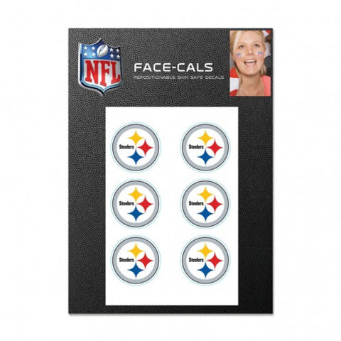 Pittsburgh Steelers Logo Face Tattoo - 6 Decal Pack Tattoos Turnovers Inc