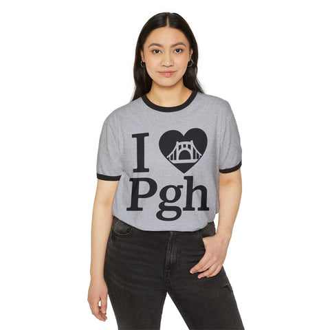 I Love PGH - Unisex Cotton Ringer T-Shirt