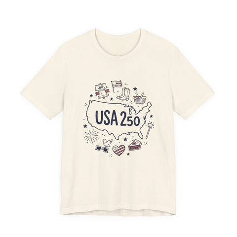 Retro USA Map Graphic Tee | 4th of July Stars & Stripes, Patriotic Vintage