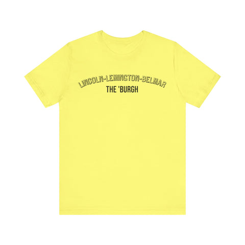 Lincoln-Lemington-Belmar - The Burgh Neighborhood Series - Unisex Jersey Short Sleeve Tee T-Shirt Printify Yellow S 