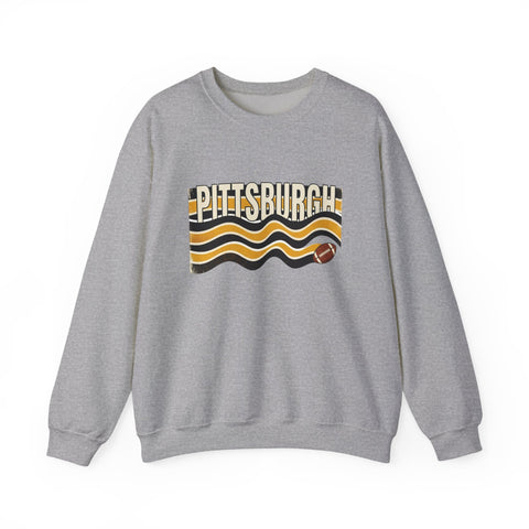 Pittsburgh Wavy Football Crewneck Sweatshirt