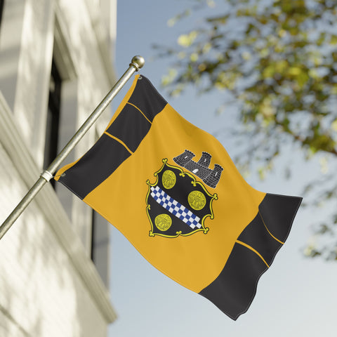 Pittsburgh City Crest Flag Double Sided  - Black & Yellow