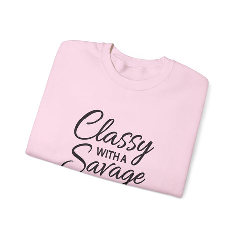 Classy with a Savage Side (Pittsburgh Sarcasm Series) - Heavy Blend™ Crewneck Sweatshirt