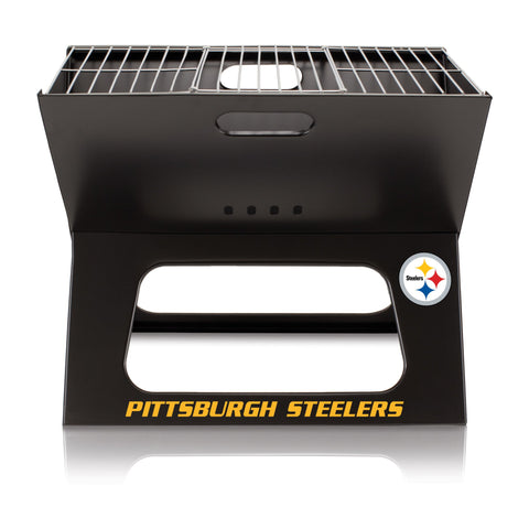 Pittsburgh Steelers - X-Grill Portable Charcoal BBQ Grill  Picnic Time Family of Brands Black  