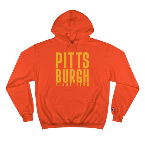 Big Pittsburgh - Champion Hoodie Hoodie Printify Orange S 