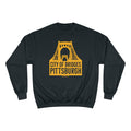 Pittsburgh, City of Bridges - Champion Crewneck Sweatshirt Sweatshirt Printify Black S 