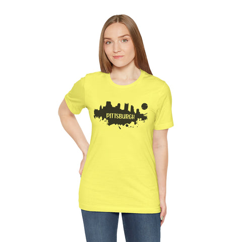 Pittsburgh Splash Skyline T-Shirt  - Unisex bella+canvas 3001 T-Shirt Printify   