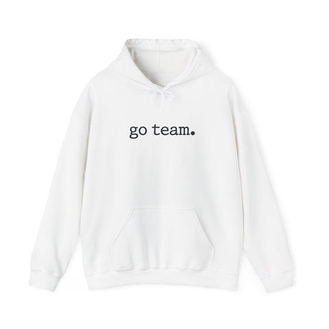 go team embroidered minimalist hoodie | simple sports slogan