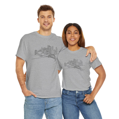 Pittsburgh Skyline - Unisex Heavy Cotton Tee