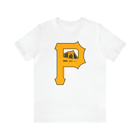 Bridges - P for Pittsburgh Series - Short Sleeve Tee T-Shirt Printify White S 