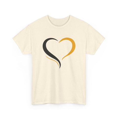 Black and Yellow Heart - Unisex Heavy Cotton Tee