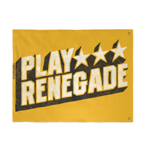 Play Renegade Retro Star Graphic - Double Sided Yellow Flag