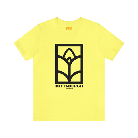 Pittsburgh Bridge Iron Motif  - Short Sleeve Shirt T-Shirt Printify Yellow S 
