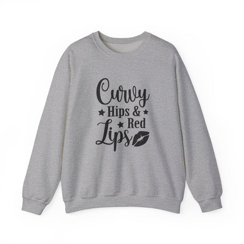 Curvy Hips & Red Lips (Pittsburgh Sarcasm Series) - Heavy Blend™ Crewneck Sweatshirt