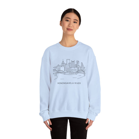 Monongahela River Skyline - Heavy Blend™ Crewneck Sweatshirt