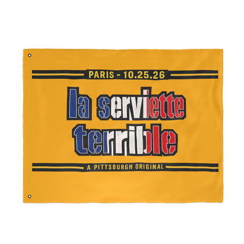 Pittsburgh Steelers French Flag Towel – "La Serviette Terrible" - Double Sided Flag