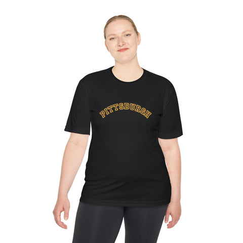 Pittsburgh Block Letters - Sport-Tek Unisex Moisture Wicking Tee