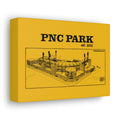 PNC Park - 2001 - Retro Schematic - Canvas Gallery Wrap Wall Art Canvas Printify 7" x 5" 1.25" 