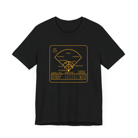 Famous Pittsburgh Sports Plays - Clemente is WS MVP - 1971 World Series - SHORT SLEEVE TEE