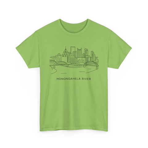 Monongahela River Skyline - Unisex Heavy Cotton Tee