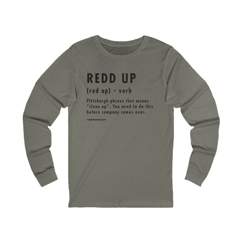 Pittsburghese Definition Series - Redd Up - Long Sleeve Tee Long-sleeve Printify S Grey TriBlend 