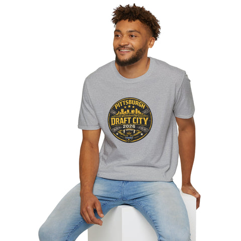 NFL Draft City 2026 T-Shirt — Pittsburgh Skyline Football Fan Tee