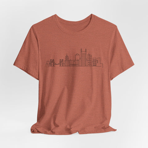 Pittsburgh Skyline Doodle - Unisex Jersey Short Sleeve Tee