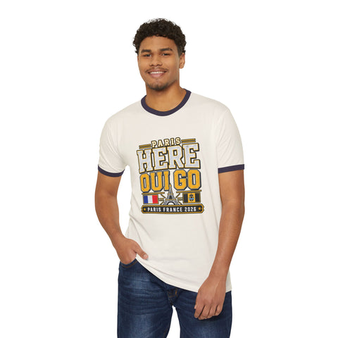 Pittsburgh " Here We Go " Paris Ringer T-Shirt — Vintage France 2026 Travel Tee