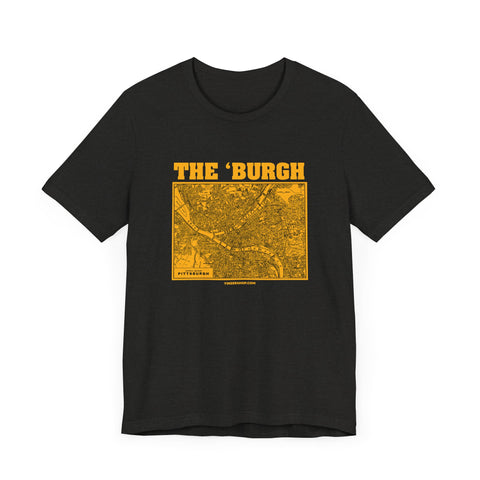 The 'Burgh Retro Map   - Short Sleeve Tee T-Shirt Printify   