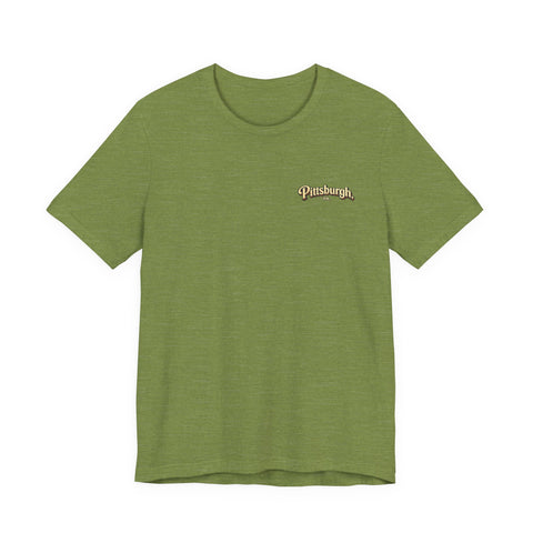 Vintage Pittsburgh Sunset (Print on Back) - Unisex Jersey Short Sleeve Tee