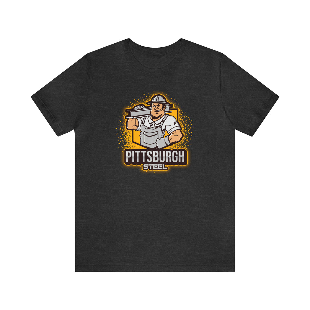 Pittsburgh Steel - Unisex Jersey Short Sleeve Tee T-Shirt Printify Dark Grey Heather S 