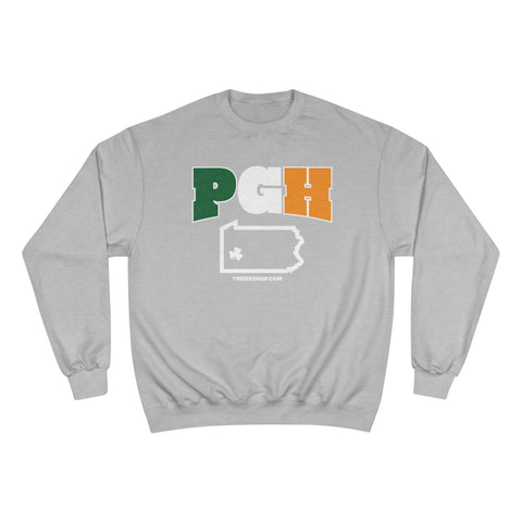 PGH Series Irish Flag - St. Patty's Day - Champion Crewneck Sweatshirt Sweatshirt Printify Light Steel S 